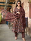 Maroon Colour Rayon Printed Kurti With Pant Dupatta Wholesale  Market In Surat With Price Aaradhna 2038